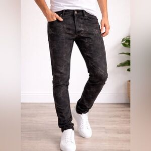 Men's Black Scull Patterned Jeans by Truth & Soul
